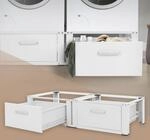 ML-Design Doppel Waschmaschinen Untergestell mit 2 Schubladen, Wei&szlig;,...