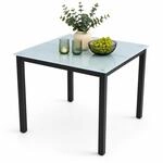 VCM Gartentisch Mattglas 80x80x73 cm Aluminiumgestell Glasplatte Garten | Tisch...