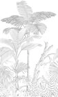 livingwalls Palmenblatt-Fototapete &ndash; Schwarz &ndash; Wandbild XXL 2,80 x 1,59 m