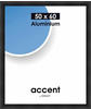accent by nielsen Aluminium Bilderrahmen Largo, 50x60 cm, Struktur Schwarz Matt