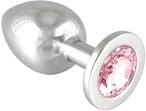 Erotic Fashion Analplug, Metall, Silber und Rosa Metall 9,7 cm lang, 1er-Pack (1 x 1
