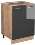 Vicco K&uuml;chenunterschrank Fame-Line, Anthrazit Hochglanz, 60 cm
