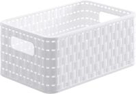Rotho Country Aufbewahrungskiste 6l in Rattan-Optik, Kunststoff (PP) BPA-frei, weiss,
