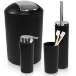 WENKO Bad Accessoire Set Mod. Calvo, 4-teilig, Zahnputzbecher, 380 ml Seifenspender,
