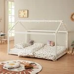 [en.casa] Kinderbett Cerro Hausbett Jugendbett Bettenhaus mit Lattenrost Montessori