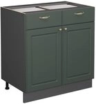 Vicco K&uuml;chenunterschrank Fame-Line, Gr&uuml;n-Gold Landhaus, 80 cm