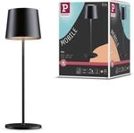 Paulmann 76996 LED Akkutischleuchte Gilo IP44 2700K Schwarz matt Mobile Tischleuchte