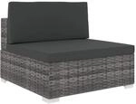 vidaXL Mittelsofa mit Auflagen 1 STK. Gartenm&ouml;bel Sofa Gartensofa Rattansofa