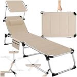 tectake&reg; Sonnenliege mit Dach, Liege klappbar mit Kopfkissen + Seitentasche,