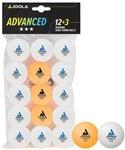 JOOLA 44206 Tischtennisb&auml;lle 3 Sterne Training Advanced 40+ mm Durchmesser Premium