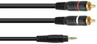 OMNITRONIC Adapterkabel 3,5 Klinke/2xCinch 1,5m sw