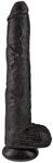 King Cock 14" Cock with Balls, Black, 35 cm
