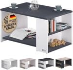 Casaria Couchtisch mit Stauraum Wei&szlig; Anthrazit