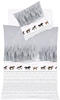 fleuresse Feinbiber Bettwäsche Aspen Pferde Silber 1 Bettbezug 135 x 200 cm + 1