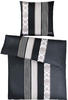 Joop! Mako Satin Bettwäsche Ornament Stripes 4022/9 schwarz, 135x200 cm