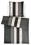 Joop! Mako Satin Bettw&auml;sche Ornament Stripes 4022/9 schwarz, 135x200 cm