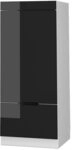 Vicco Mikrowellenschrank Fame-Line, Schwarz Eiche Hochglanz, 60 cm, zur...