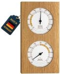 TFA Dostmann Analoges Sauna-Thermo-Hygrometer, mit Eichenrahmen, Temperatur,