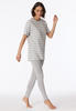 Schiesser Damen Schlafanzug Kurzarm und Lange Hose-Baumwolle Essential Pyjamaset,