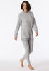 Schiesser Damen Schlafanzug mit Leggings weich und kuschelig-Frottee Pyjamaset, grau