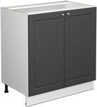 Vicco K&uuml;chenunterschrank Fame-Line, Anthrazit-Gold Landhaus/Wei&szlig; 80 cm