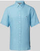 Tommy Hilfiger Herren Pigment Dyed Linen RF Shirt S/S MW0MW35207 Freizeithemden, Blau