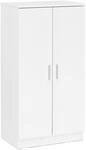 Wohnling Schuhschrank 55x35x108 cm Wei&szlig; mit 2 T&uuml;ren, Geschlossen | Schuhregal...