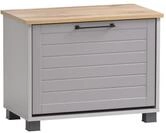 Schildmeyer Jelda Schuhbank, Holzwerkstoff, platingrau/Eiche Landhaus Dekor, 62 x