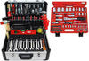 FAMEX 420-18 Alu Werkzeugkoffer gefüllt mit Top Werkzeug Set und Steckschlüsselsatz
