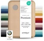 schlafgut Premium Spannbettlaken 120x200 cm Bio-Baumwolle, Sand Mid