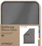 schlafgut Woven Satin Bettw&auml;sche 135x200cm Bettdecke Bezug einzeln, Grey Mid...