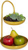 Relaxdays Etagere, 2 stöckig, Metall, HxBxT: 31 x 23 x 20 cm, runde Früchteschale