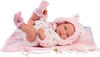 Llorens 1073898 Puppe Nica, mit blauen Augen und festem Körper, Badepuppe inkl. rosa