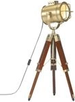 vidaXL Mangoholz Massiv Stativlampe H&ouml;henverstellbar Vintage Retro Standleuchte