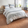 Traumschlaf Biber Bettwäsche Streifen grau 1 Bettbezug 200 x 200 cm + 2