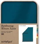 schlafgut Woven Satin Bettw&auml;sche 155x220cm Bettdecke Bezug einzeln, Petrol...
