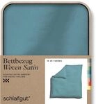 schlafgut Woven Satin Bettw&auml;sche 200x200cm Bettdecke Bezug einzeln, Petrol Mid...