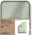 schlafgut Woven Satin Bettw&auml;sche 155x220cm Bettdecke Bezug einzeln, Green...