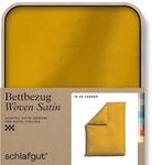 schlafgut Woven Satin Bettw&auml;sche 155x220cm Bettdecke Bezug einzeln, Yellow...