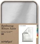 schlafgut Woven Satin Bettw&auml;sche 155x220cm Bettdecke Bezug einzeln, Full-White...