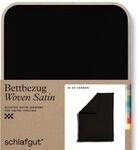 schlafgut Woven Satin Bettw&auml;sche 155x220cm Bettdecke Bezug einzeln, Off-Black...