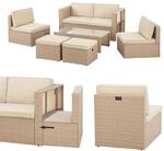 Juskys Polyrattan Gartenm&ouml;bel Set Salou - Outdoor Lounge wetterfest 6 Personen -