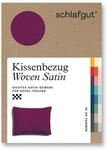 schlafgut Woven Satin Kissenbezug 60x80 cm Purple Deep Uni in Premium...
