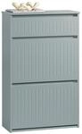 SoBuy Schuhschrank schmal mit 2 Klappen & Schublade 61x100x26cm f&uuml;r Flur 