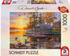 Schmidt Spiele 58532 Darrel Bush, Bootshaus mit Kanus, 1000 Teile Puzzle, bunt