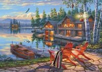 Schmidt Spiele 58530 Darrel Bush, Seeufer am Loon Lake, New York, 1000 Teile Puzzle