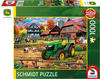 Schmidt Spiele 58534 Bauernhof mit Traktor, John Deere 5050E, 1000 Teile Puzzle, bunt