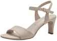 Tamaris Damen Sandalette mit Stilettoabsatz, beige, 41 EU