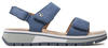 CAPRICE Damen Sandalen flach aus Leder Bequem, Blau (Jeans Nubuc), 37 EU