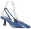 VAN HILL Damen Slingpumps Stiletto Denim Trendy Schuhe 213680 Hellblau 39